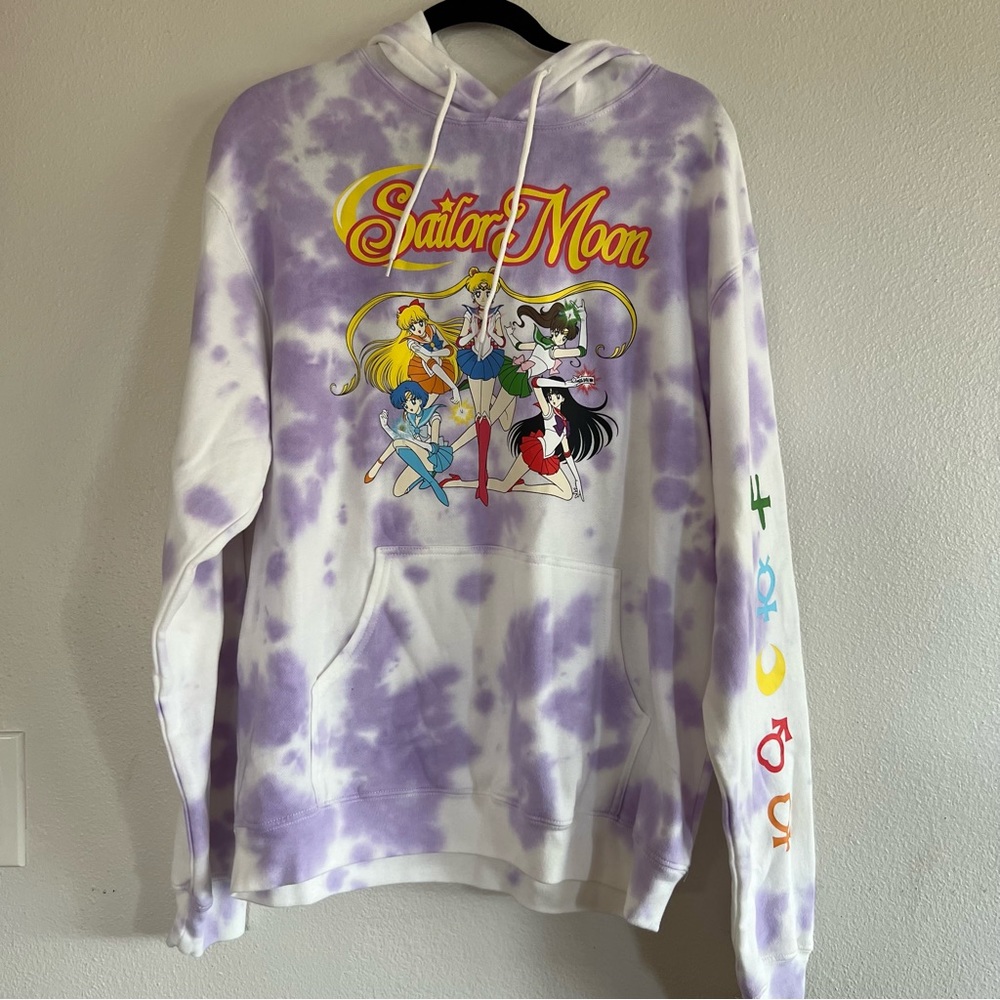 Sailor moon purple tye‎ die sweater with hoodie